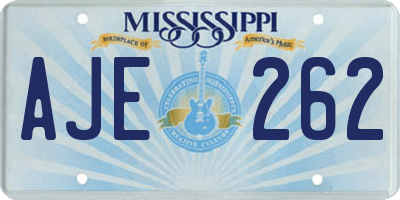 MS license plate AJE262