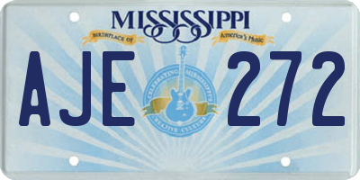 MS license plate AJE272