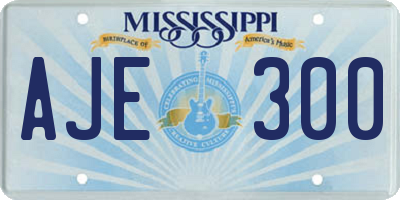 MS license plate AJE300