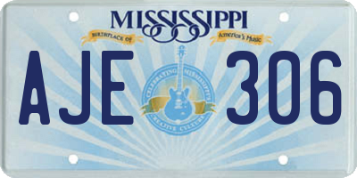 MS license plate AJE306