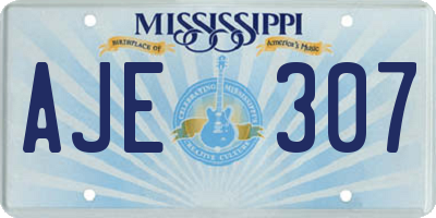 MS license plate AJE307