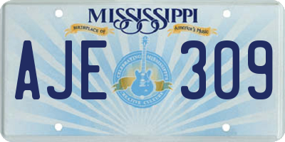 MS license plate AJE309