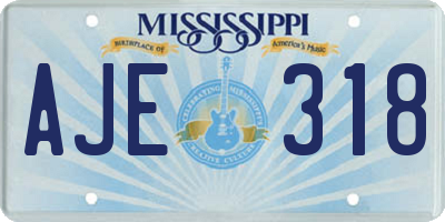 MS license plate AJE318