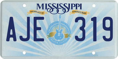 MS license plate AJE319