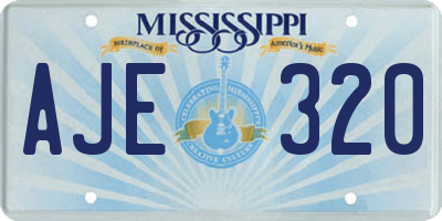 MS license plate AJE320
