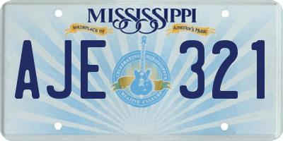 MS license plate AJE321