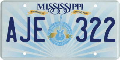 MS license plate AJE322