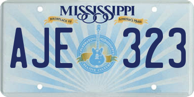 MS license plate AJE323