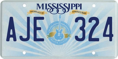 MS license plate AJE324