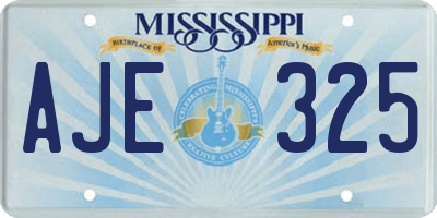 MS license plate AJE325