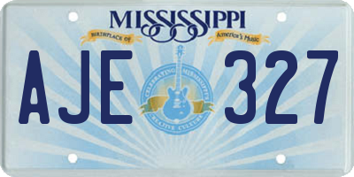 MS license plate AJE327