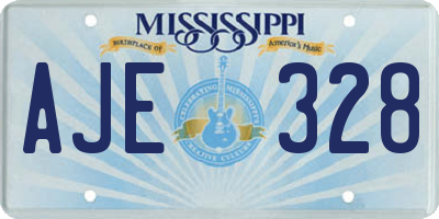 MS license plate AJE328