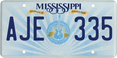 MS license plate AJE335