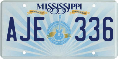 MS license plate AJE336