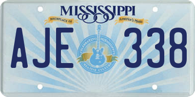 MS license plate AJE338