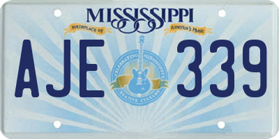 MS license plate AJE339