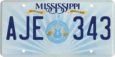 MS license plate AJE343