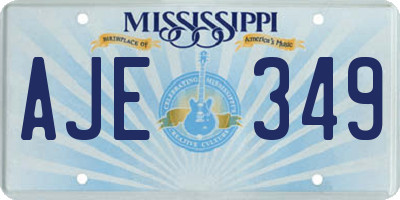 MS license plate AJE349