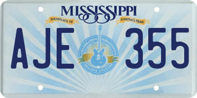 MS license plate AJE355