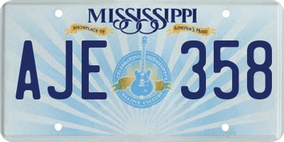 MS license plate AJE358