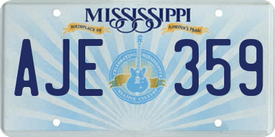 MS license plate AJE359