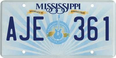 MS license plate AJE361