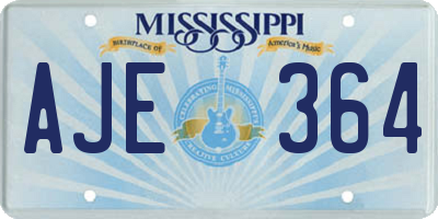 MS license plate AJE364
