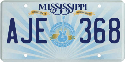 MS license plate AJE368