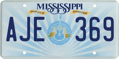 MS license plate AJE369