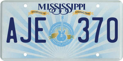 MS license plate AJE370