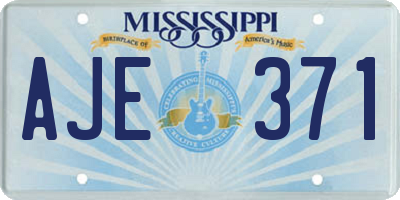 MS license plate AJE371