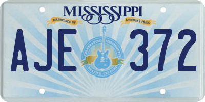 MS license plate AJE372