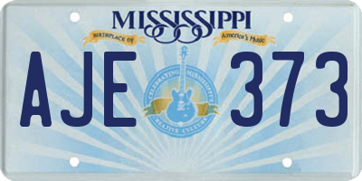 MS license plate AJE373