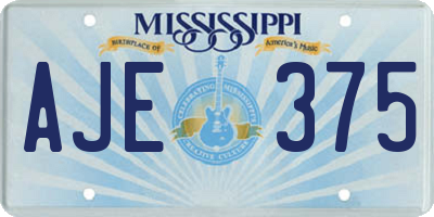 MS license plate AJE375