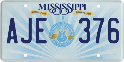 MS license plate AJE376