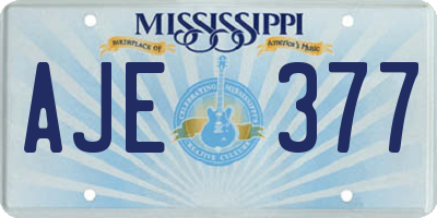 MS license plate AJE377
