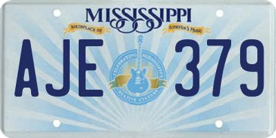 MS license plate AJE379
