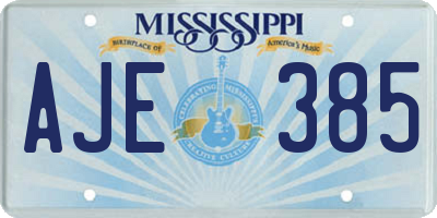 MS license plate AJE385