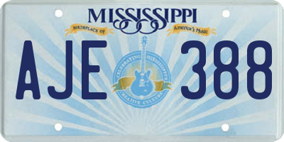 MS license plate AJE388