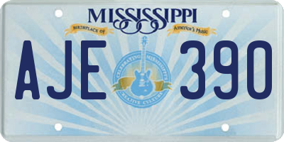MS license plate AJE390