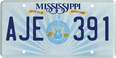 MS license plate AJE391