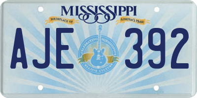 MS license plate AJE392