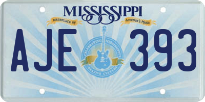 MS license plate AJE393