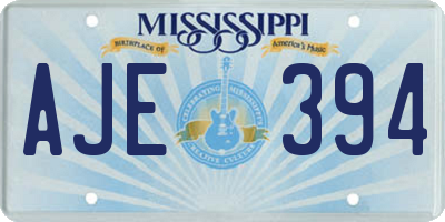 MS license plate AJE394