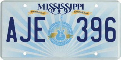 MS license plate AJE396