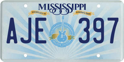 MS license plate AJE397