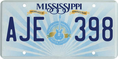MS license plate AJE398