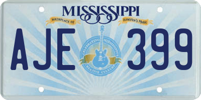 MS license plate AJE399