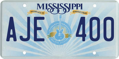 MS license plate AJE400