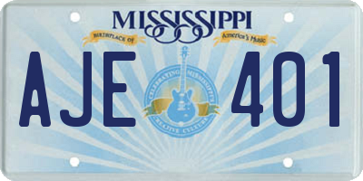 MS license plate AJE401